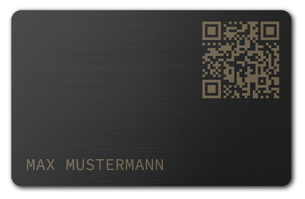 Metall-Visitenkarte mit QR-Code (ohne NFC-Funktion)